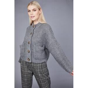 Women's Native Youth The Ellie Wool Blend Chunky Knit Cardigan size L Bohemian